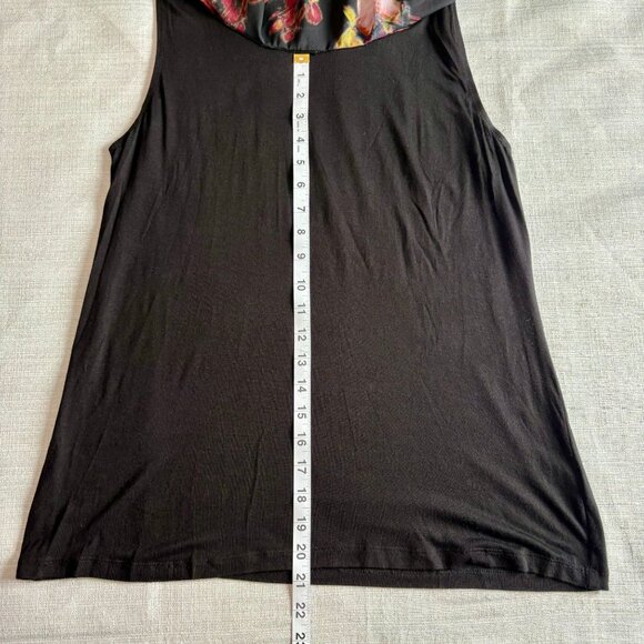 AB Studio Womens Boho Floral Print Layered Chiffon Blouse Top Size L - Picture 7 of 10